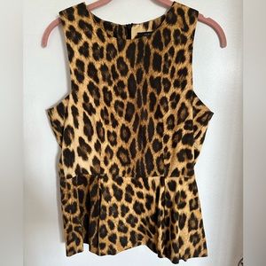 Zara Leopard Peplum Blouse
